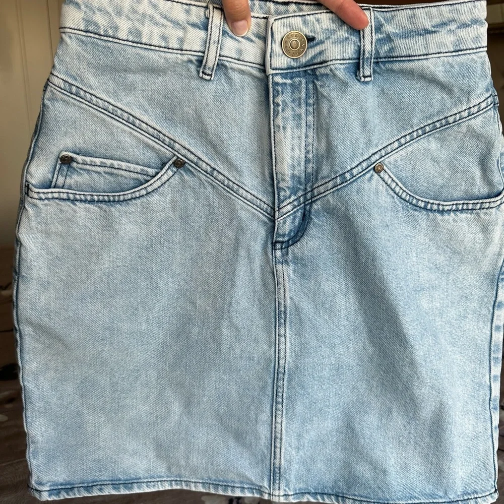 SOLD! Sandro Paris Mini Denim Skirt Size 2 Small - Picture 14 of 16